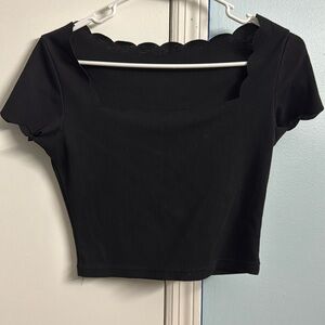 Scallop Trim Crop Top